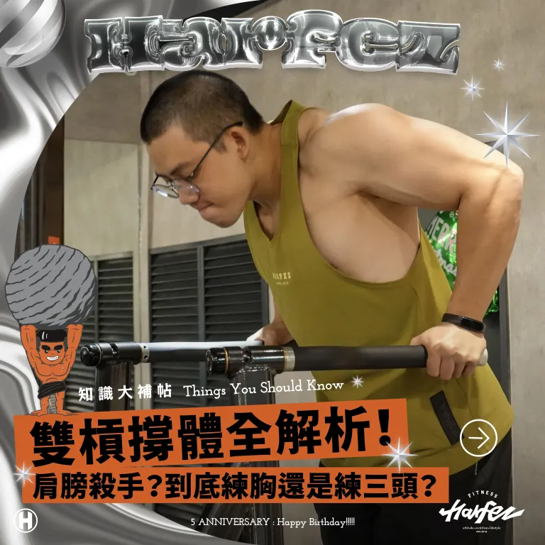 雙槓撐體全解析！肩膀殺手？到底練胸還是練三頭？