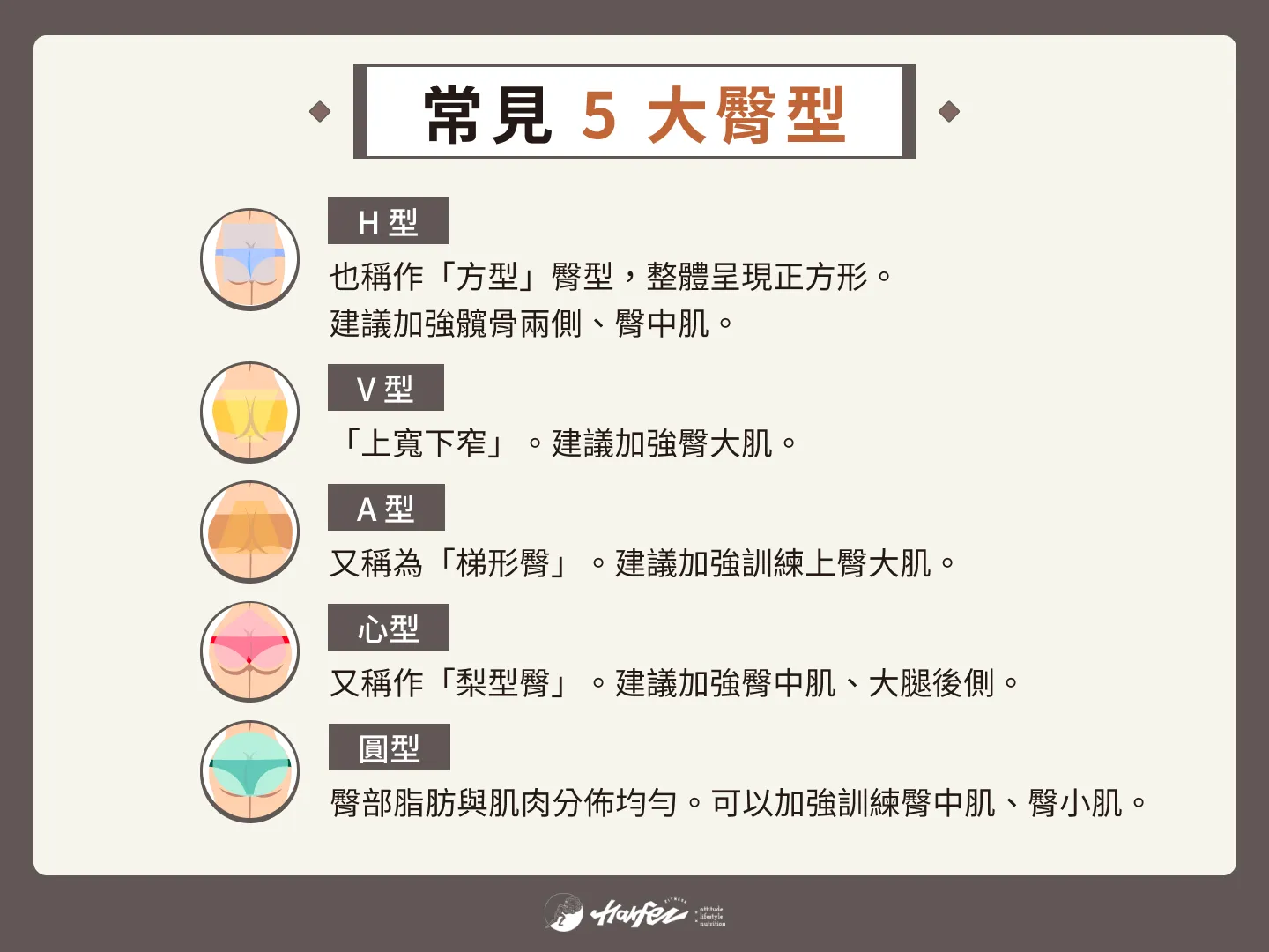 常見 5 大臀型